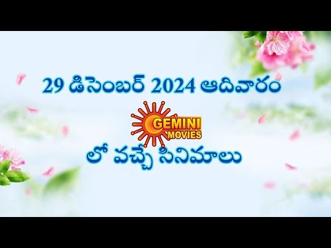 telugu movies schedule | 29 December 2024 #geminimovies #tvschedule #tv