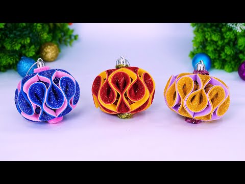 Christmas Ornaments Decoration Ideas🎅Christmas Tree Decorations from Glitter Foam🎄Manualidades