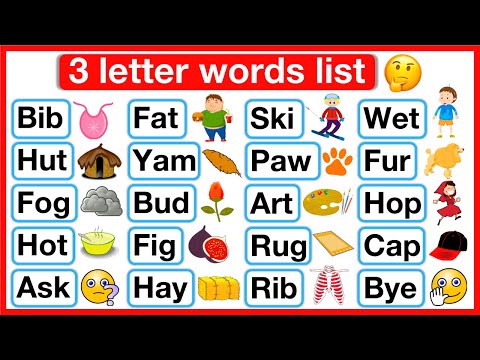 3 Letter Words List 🤔 | Phonics lesson 4 | Reading Words Lesson | Learn with examples