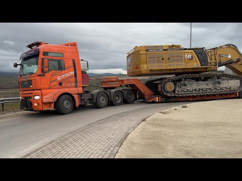 Loading & Transporting The Caterpillar 395 Excavator & Atlas Copco L6 - Sotiriadis- Labrianidis - 4k