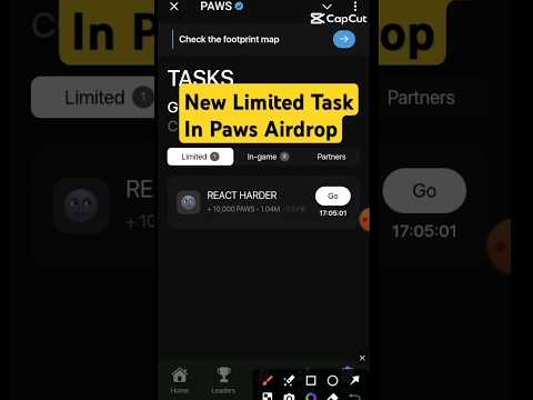 New limited task in paws airdrop || Paws Airdrop today new task || Paws Airdrop New update