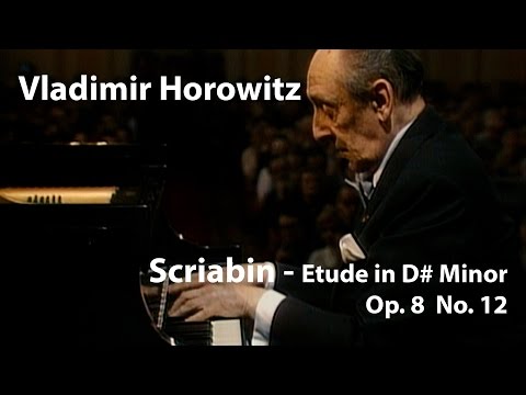 Vladimir Horowitz - Scriabin Etude in D# Minor - Op.8 No. 12 [Restored]