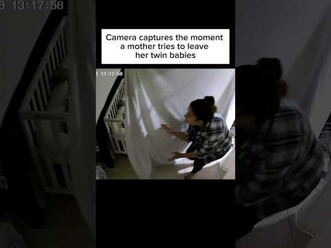 Mother tries to leave her twin babies #cutebaby #funny