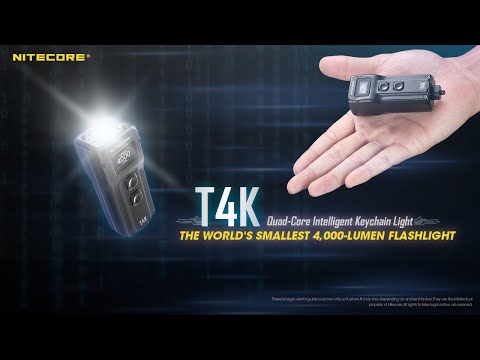 World's Smallest 4000 Lumen Flashlight - Nitecore T4K - USB-C Rechargeable EDC Keychain Light