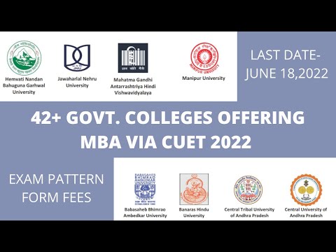 List of Central Govt MBA Colleges Via PG-CUET- PGQP38- Syllabus-Pattern