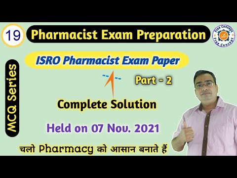 Pharmacist Exam Preparation | GPAT Exam Preparation | ISRO Pharmacist Exam Solved Paper | Nov. 2021