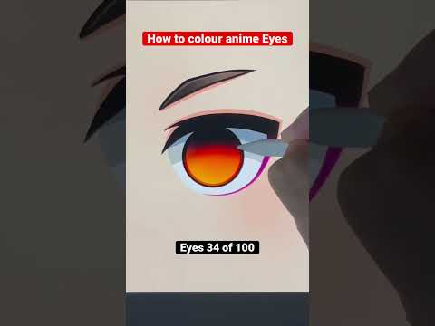 😱How to Colour Anime Eyes Easy Step by Step 😳#animeart #drawing #chibi