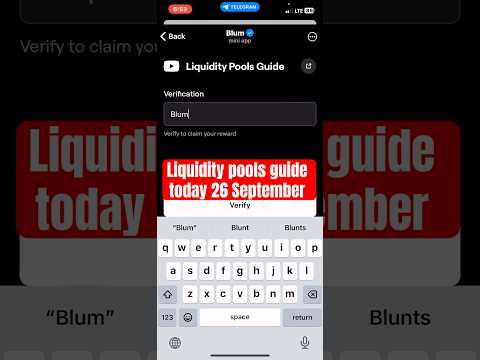 Liquidity pools guide blum code || Blum code Liquidity pools guide #blum #code #crypto #task #game