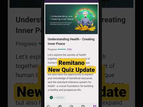 REMITANO || New quiz update || Understanding Health Creating Inner Peace #remitano #learnandearn