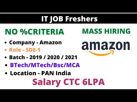 Amazon Hiring SDE-1 | Btech Mtech Bsc MCA | Off campus Hiring | 2019 2020 and 2021 batch