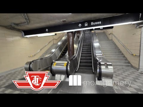 Quality vintage Montgomery escalators at the Sheppard-Yonge subway station in Toronto ON