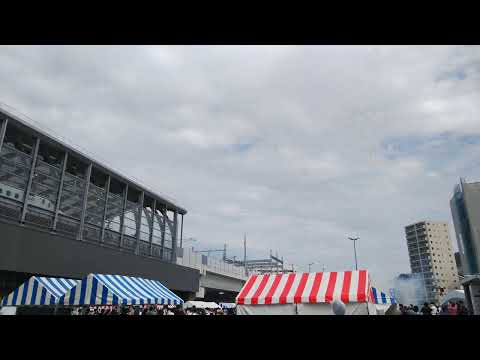 長崎駅祝い花火　西九州新幹線開業おめでとう