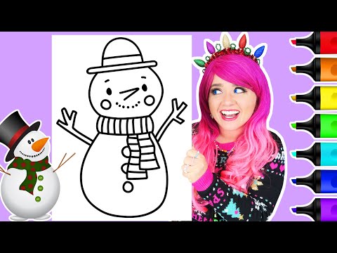 Coloring a Cute Snowman With Snowflakes Christmas Coloring Page | Ohuhu Art Markers