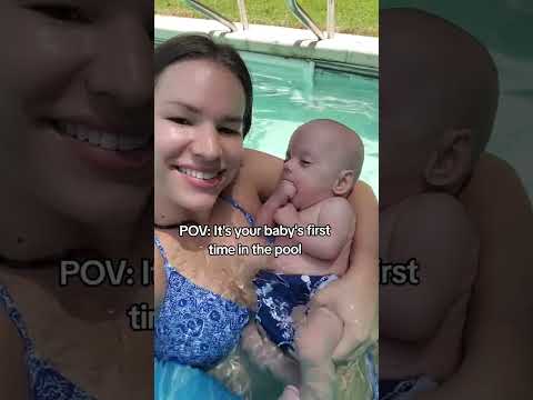 Newborn Baby at the Pool #newbornbaby #pool #poolday #baby #babyboy