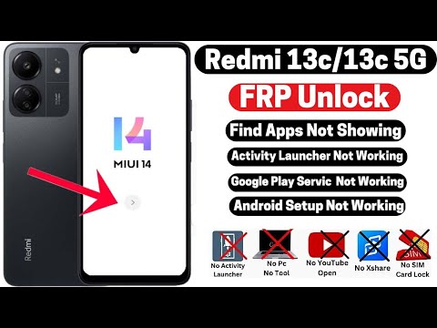 Redmi 13c/13c 5G MIUI 14 Frp Bypass 2024 |Activity Launcher Not Working No Second Space - without Pc