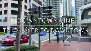 Telok Ayer MRT to DownTown MRT One Stop on the DownTown Line July 2021 Singapore