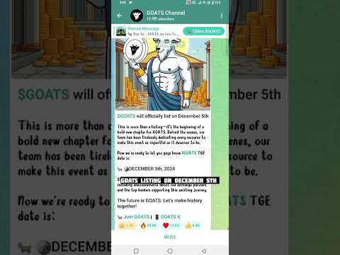 Goats listing in exchanges on December 5th || goats listingdate announced#goats#goatsairdrop