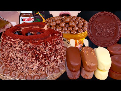 ASMR MALTESERS DUBAI CHOCOLATE ICE CREAM NUTELLA DESSERT MUKBANG두바이 초콜릿 먹방ドバイチョコレート 咀嚼音EATING SOUNDS