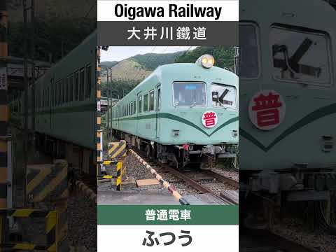 【レトロ】神尾〜福用駅間の踏切を通過する大井川鐵道の普通電車【電車が大好きな子供向け】Japanese Trains for Kids - Oigawa Railway