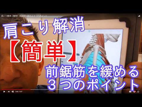 肩こり解消【簡単】前鋸筋を緩める３つのポイント