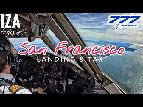 B777 SFO 🇺🇸 San Francisco | LANDING & TAXI 28L (2/2) | 4K Cockpit View | ATC & Crew Communications