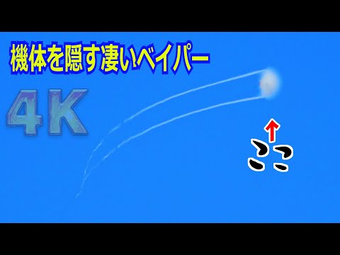 【4K】急上昇した機体が一瞬で消えた！！F-2B（洋上迷彩機）を覆う大きなベイパーを出しながら機動飛行 2024/11/17【岐阜基地航空祭2024】