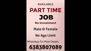 PART TIME JOB || NO INVESTMENT || #parttimeincome #onlinejobstamil #parttimejobtamil #tamiljobalerts