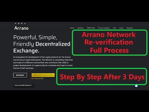 Arrano Network Re-verification full process After 3 days step by step #Arranonetwork #Reverify #ANO