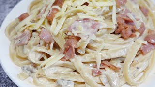 CREAMY CARBONARA Recipe Filipino Style (Budget-friendly Pinoy Style Carbonara Pasta Recipe)