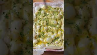 Garlic butter no knead focaccia