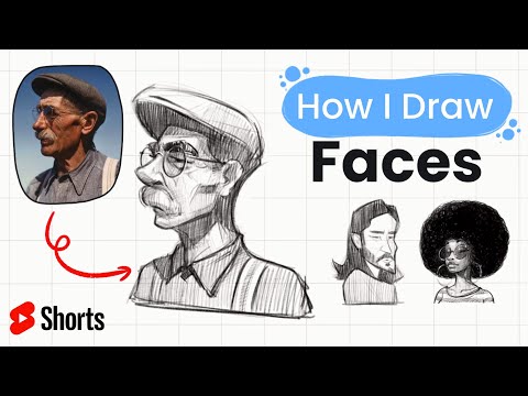 How I DRAW FACES | A Simple Process #shorts