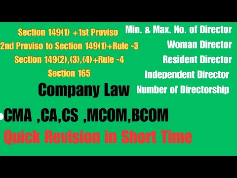 Appointment and Qualification of Directors Section 149 to 172 Part-1 #studywithme #cma #live #viral