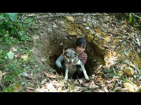 Rescuing a dog stuck in a hole, cutting dry firewood to store for the winter and cooking every day