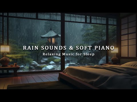 Soft Rain on Windows to Sleep in 15 Minutes - Relaxing Piano Music in a Warm Room for Deep Sleep