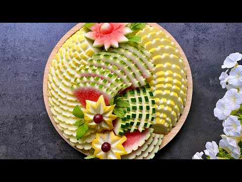 Melon & Watermelon Carving ✨Fruit Decoration Ideas ✨Fruit Arrangement | Fruit cutting TUTORIAlS✨