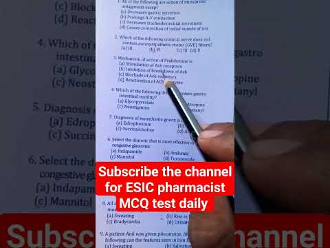 esic pharmacist||Pharmacist exam questions paper ||important MCQ GOVT Pharmacist| #pharmacist