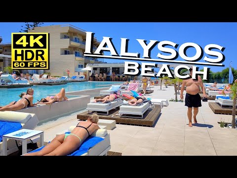 Ialysos Beach Walk Rhodes, Greece in 4K 60fps HDR (UHD) Dolby Atmos 💖 The best places 👀 walking tour