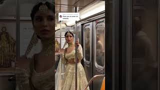 lehenga on the subway🫡🥹 #shorts #newyork #indian #bollywood