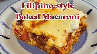 Filipino-style Baked Macaroni with Cheese Topping