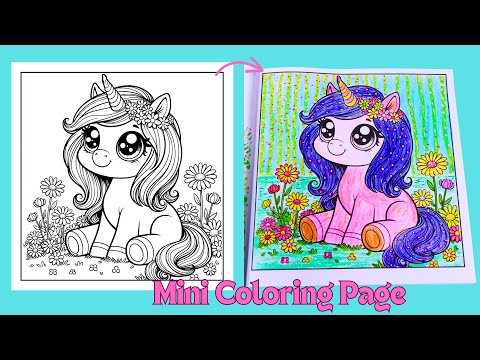 Unicorn & Flowers| Cute Coloring Page | Coloring Fun For Kids  #coloringforkids  #coloringfun