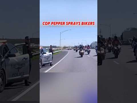 Officer Pepper Sprays a Group of Bikers