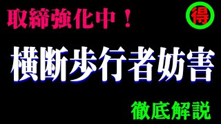 取締り強化中の横断歩行者妨害についての法的根拠などを徹底解説しました。