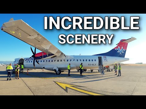 ✈️ FLIGHT OVER THE MOUNTAINS | Air Serbia ATR-72 | Belgrade - Podgorica