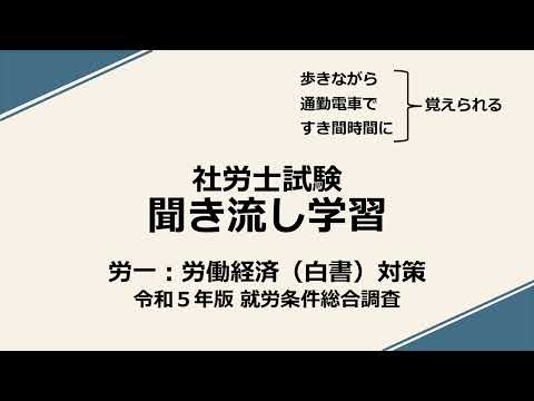 社労士聞き流し学習（労一：白書対策）「令和５年版就労条件総合調査」