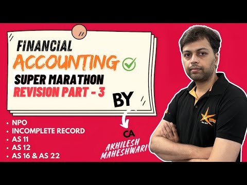 Financial Accounting Marathon Revision | CMA & CMA Inter Dec 2024 | Part 3 | FA Revision 2024