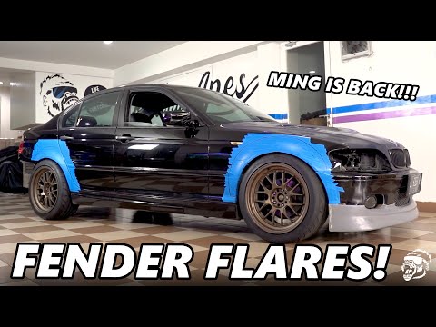 2003 BMW E46 BUILD! MOCKING UP FENDER FLARES! A STEP TOWARDS A WIDEBODY E46 | Ep.4 #bmw #bmwe46