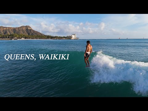 Pro Longboarders Surf in Waikīkī at Sunset | Close up Drone angles