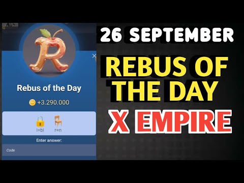 REBUS OF THE DAY MUSK EMPIRE 26 SEPTEMBER | REBUS OF THE DAY X EMPIRE | REBUS OF THE DAY CODE