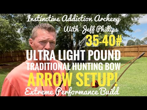 Ultra Light Poundage Traditional Hunting Bow Arrow Setup 35-40#!