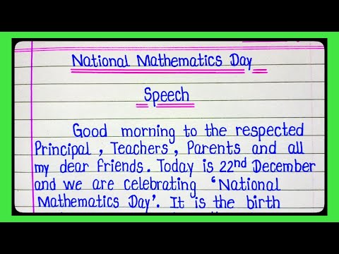 Speech on National Mathematics Day/Speech on Maths Day/Speech on national mathematics day l